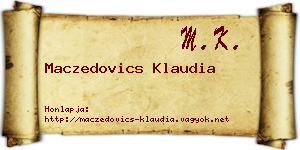 Maczedovics Klaudia névjegykártya