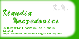 klaudia maczedovics business card